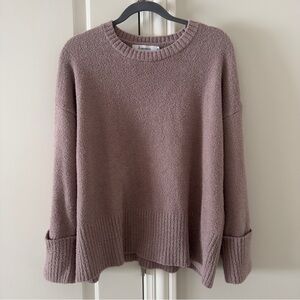 Cozy Mauve Sweater Soft Women’s Crewneck Sweater Pink Grey Blush Small